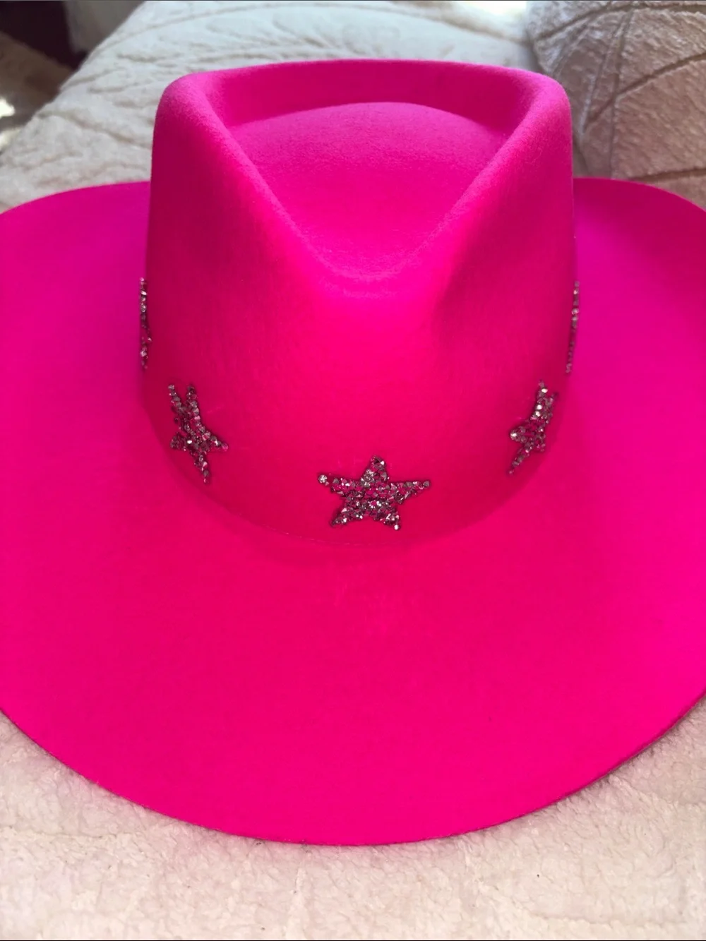NEW Wyeth 100% Wool Hot Pink Star-Accent Western Cowboy Hat